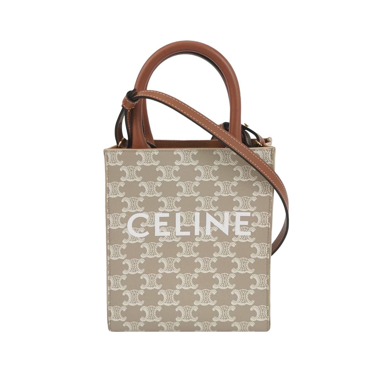 Celine Cabas Triomphe, White, condition grade A