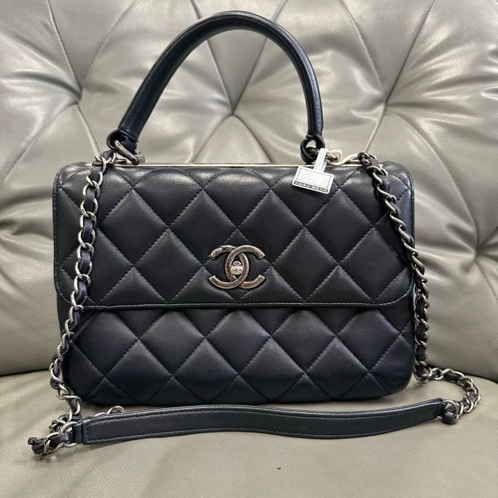 Chanel Trendy CC, Black / silver hardware, condition grade A