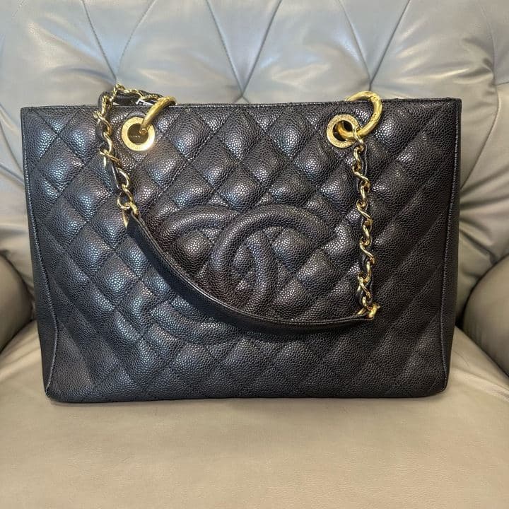 Chanel Grand Shopping Tote, Black / gold hardware, condition grade A