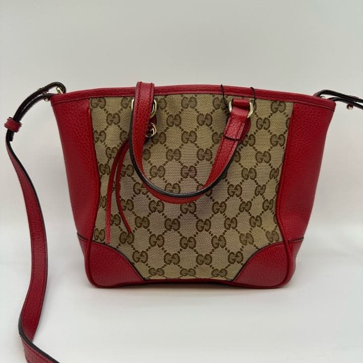 Gucci GG Canvas Small Tote, Beige / Red, condition grade A