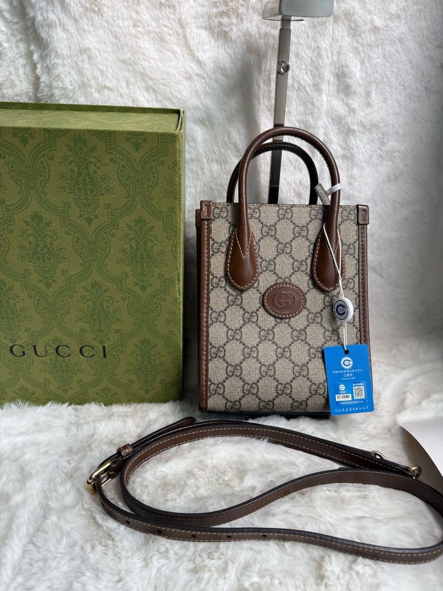 Gucci GG Supreme Mini Vertical Tote, , condition grade A