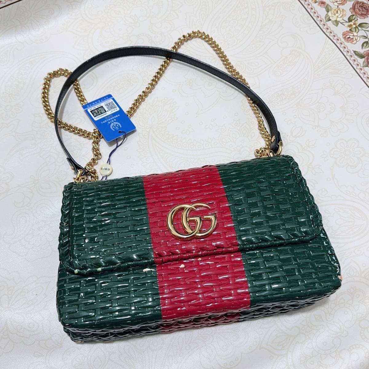 Gucci Runway Wicker Shoulder Bag, , condition grade A
