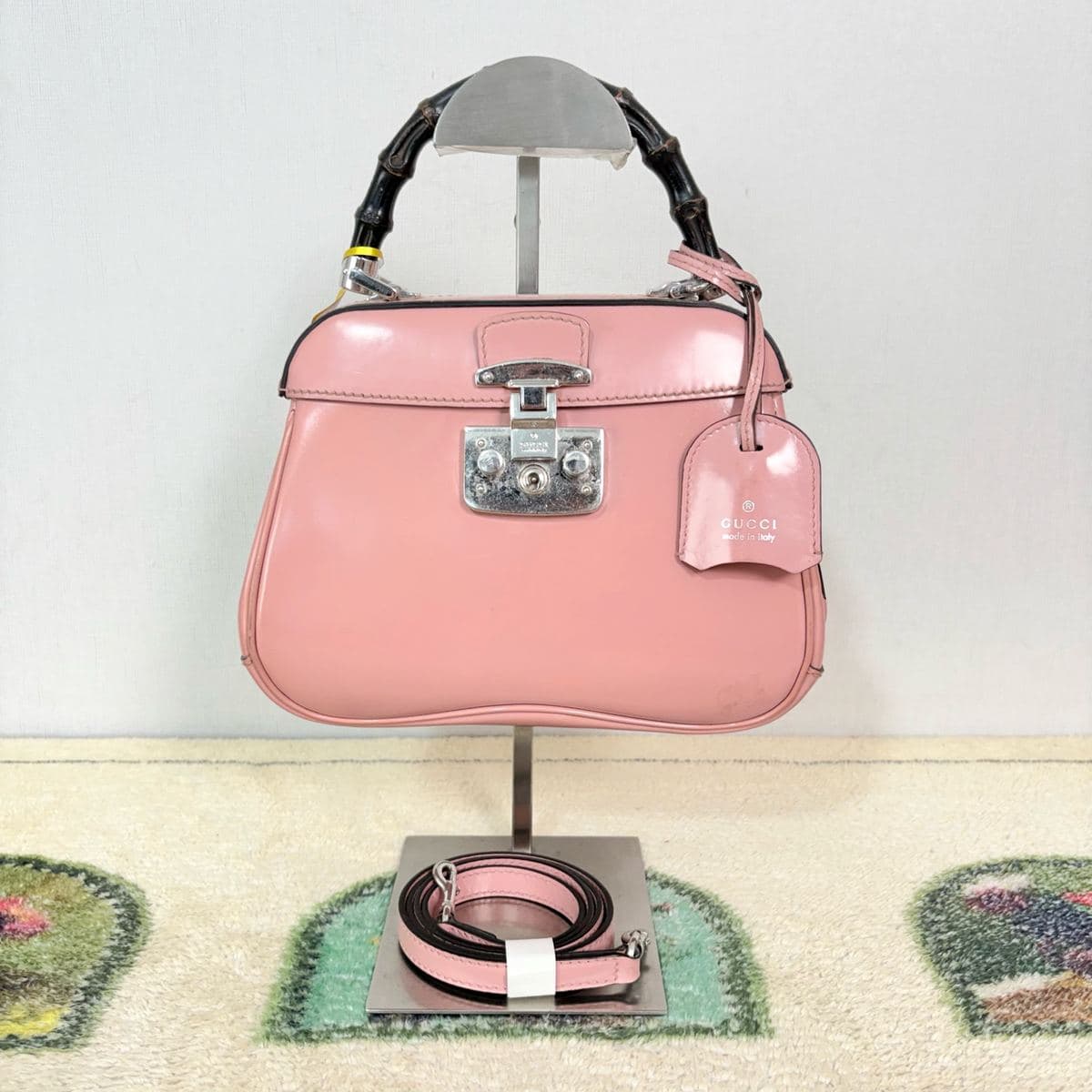 Gucci Padlock Bamboo Top Handle Bag, , condition grade A