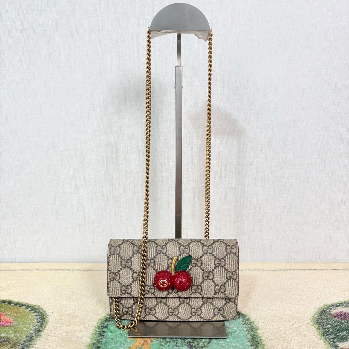 Gucci Cherry Print Wallet on Chain, , condition grade A