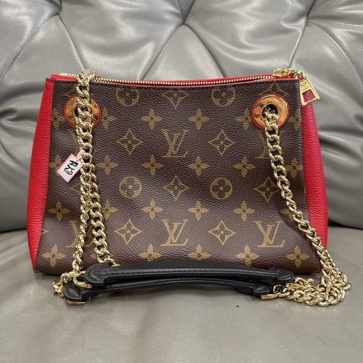 Louis Vuitton Monogram Chain Bag, Brown / Red, condition grade A