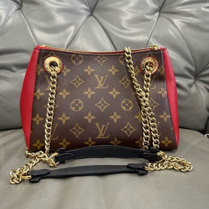 Louis Vuitton Monogram Chain Bag, Brown / Red, condition grade A