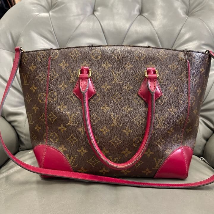 Louis Vuitton Monogram Tote, Brown / Fuchsia, condition grade A