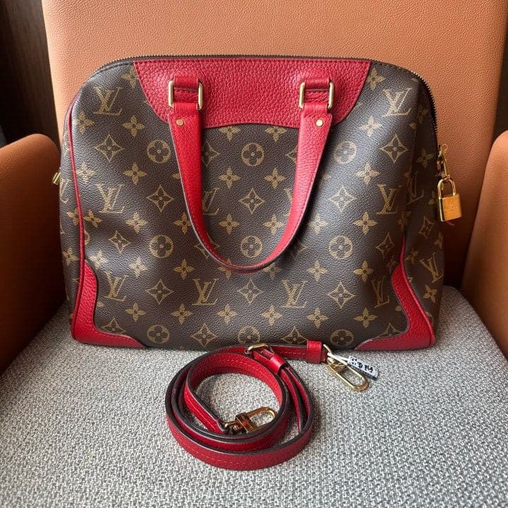 Louis Vuitton Monogram Boston Bag, Brown / Red, condition grade A