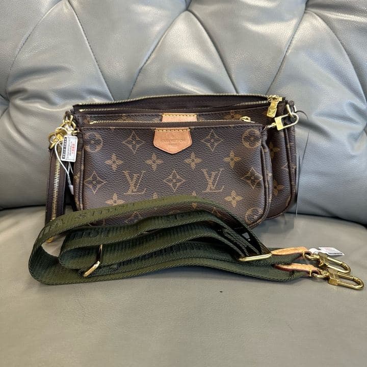 Louis Vuitton Multi Pochette Accessoires, Brown / Khaki strap, condition grade A