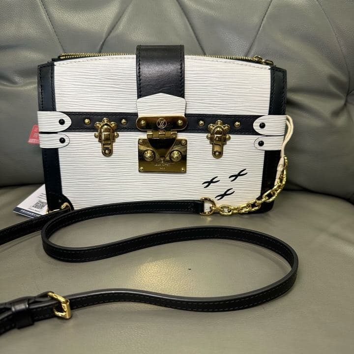 Louis Vuitton Petite Malle, Black / White, condition grade A