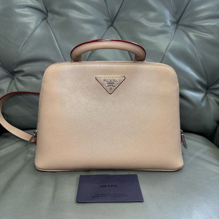 Prada Saffiano Dome Handbag, Nude pink, condition grade A