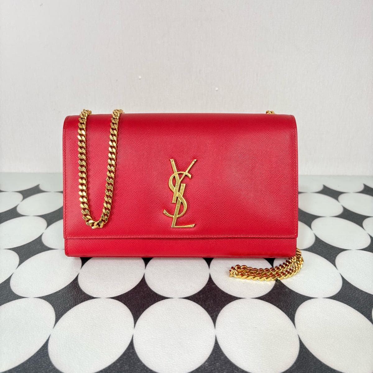 Saint Laurent Kate Chain Bag, Red, condition grade A